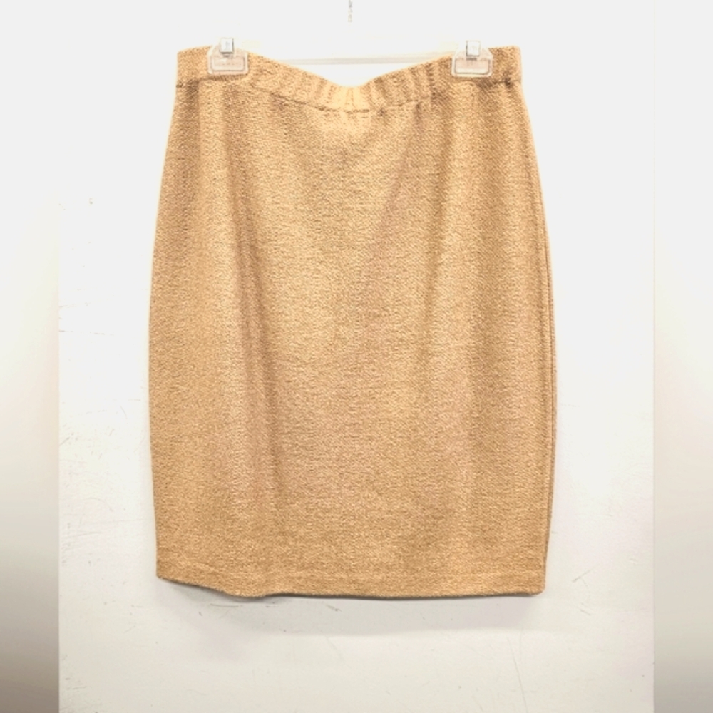 St. John Tan Tweed Skirt